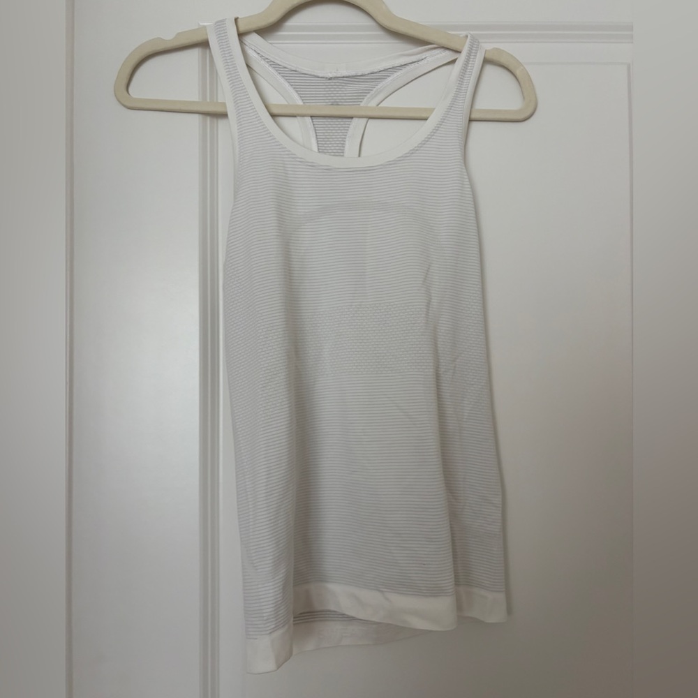 Lululemon White Racerback Tank Top